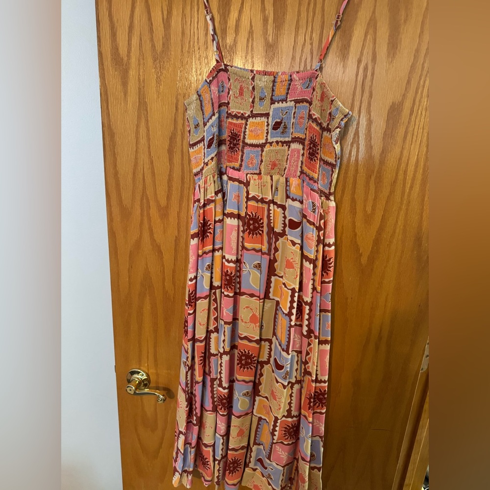 NWT - Patrons of Peace Smocked Midi Dress - Sleeveless Dress